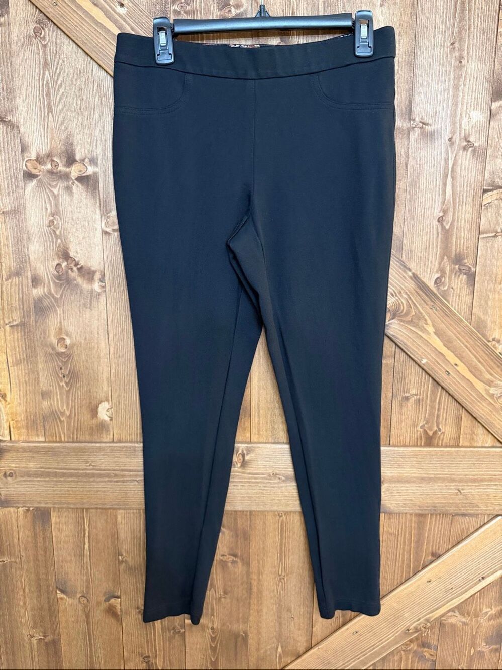 JL Jules & Leopold Women’s Medium Black Pull On Skinny Ankle Pants Stretch (9383
